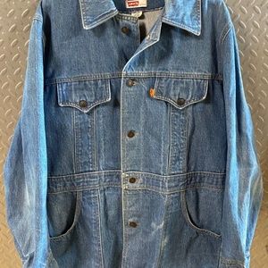 Vintage 1960s Mens LEVIS Denim Chore Jacket / Barn Coat  Large Levi's Orange Tag